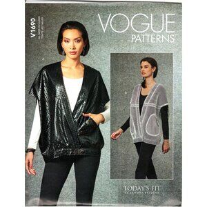 Vogue V1690 Womens 4 to 22 Sandra Betzina Loose Vest Uncut Sewing Pattern New